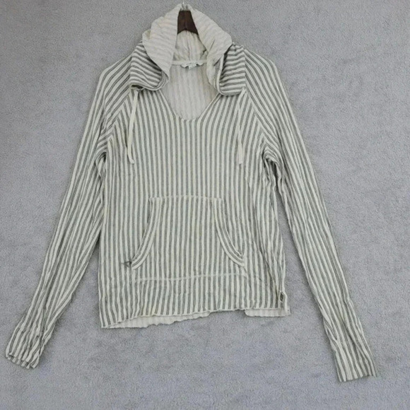 ONeill Womens Striped V-Neck Hoodie Sweater L 1CT‎ - Picture 1 of 6